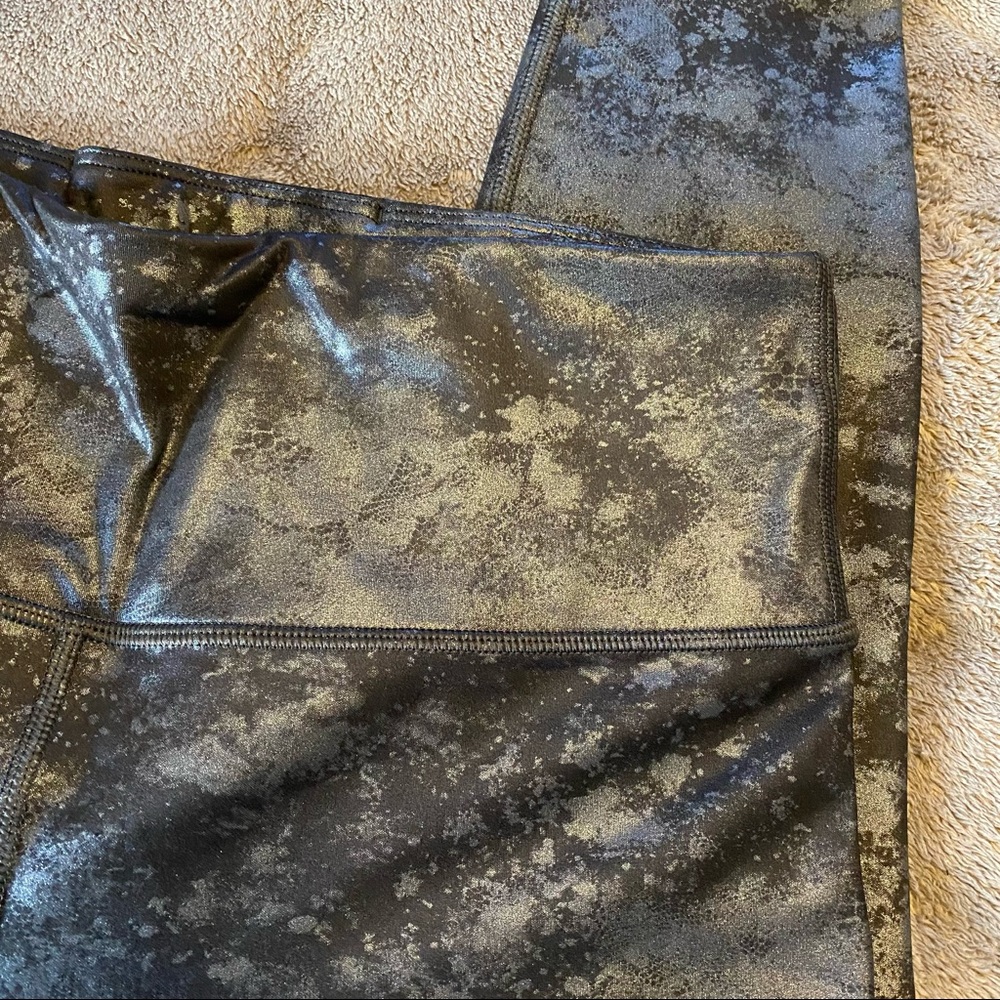 Athleta Elation Misty Lace Tight - Shiny Faux Leather